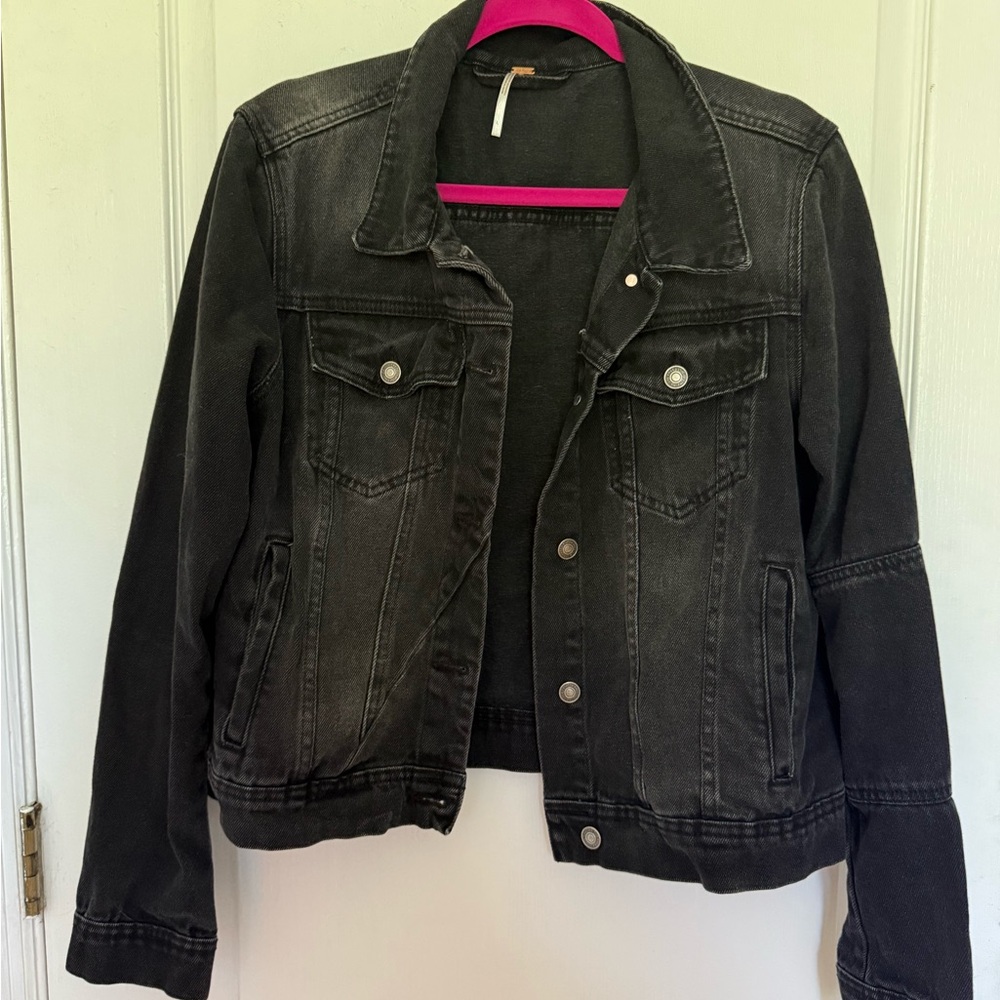 Free People Black Denim Jacket